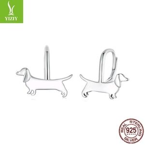 Dachshund Weenie Dog Sterling 925 Silver Earrings Huggies​​